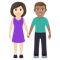 Woman and Man Holding Hands- Light Skin Tone- Medium Skin Tone emoji on Emojione